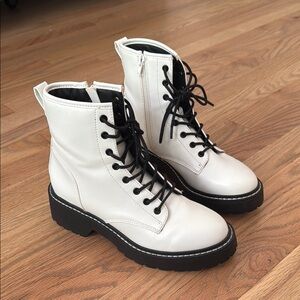 Madden Girl Carra Lace-Up Lug Sole Combat Boot